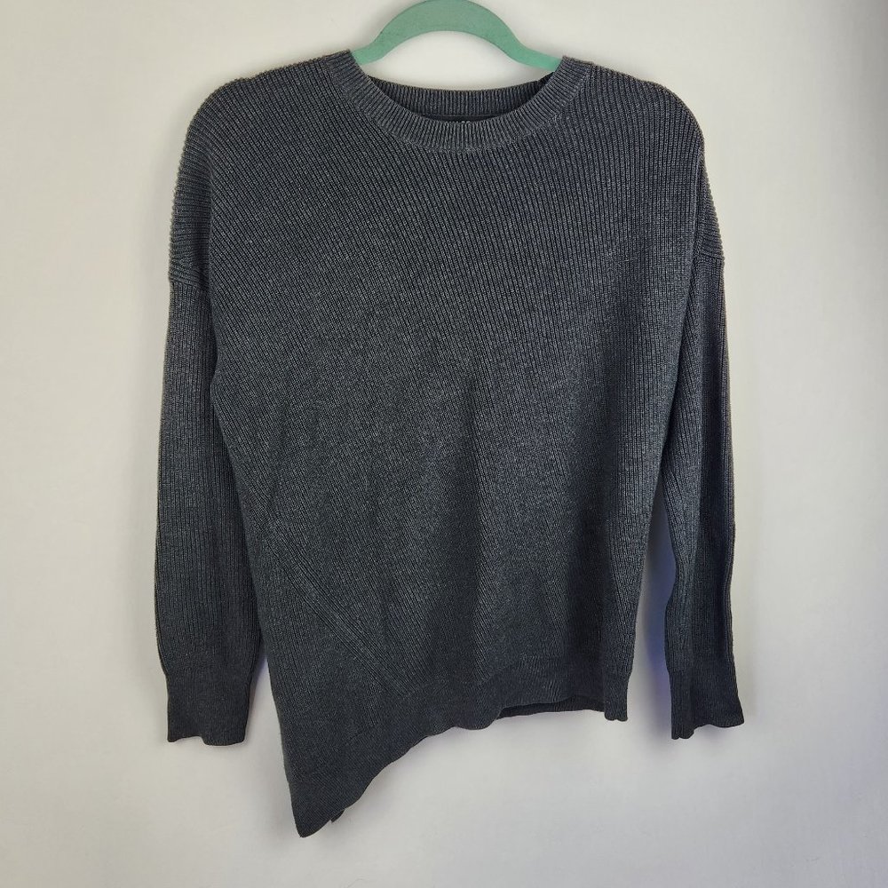 Athleta Cotton Tencel Silk Asymmetric Ribbed Knit Sweater sz XS
